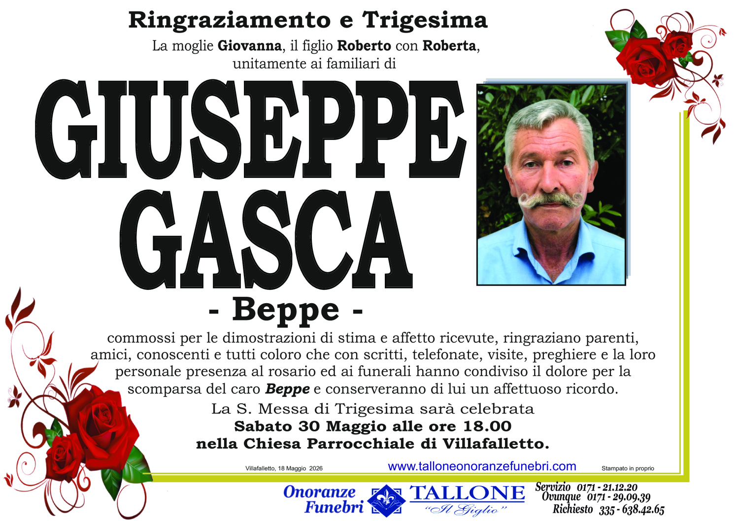 <br />
<b>Warning</b>:  Undefined variable $info in <b>/home/tallone/public_html/ringraziamenti.php</b> on line <b>68</b><br />
Giuseppe Gasca